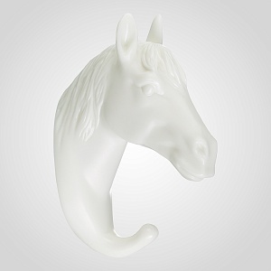 Декор настенный-вешалка Лошадь белый 3.8*12 см