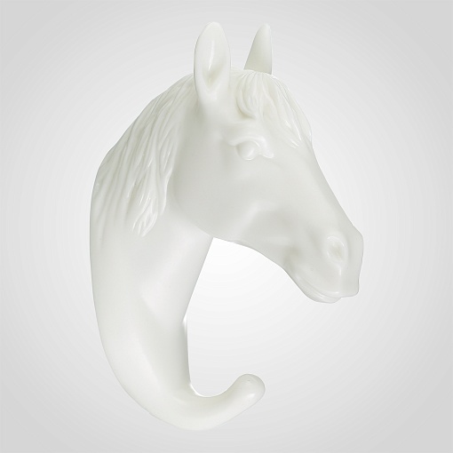 Декор настенный-вешалка Лошадь белый 3.8*12 см