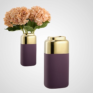 Ваза керамическая интерьерная GALVANIC GOLD коричневая 14*11*28 см