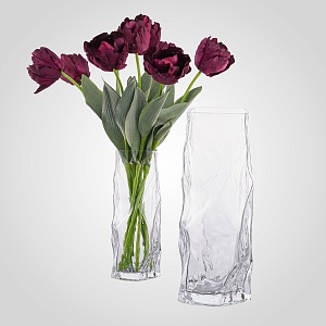 Интерьерная Ваза из Плотного Стекла Прозрачная 29 см.