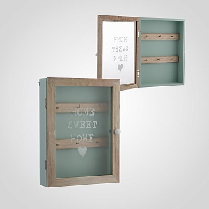 Ключница Деревянная Голубая "Home Sweet Home"