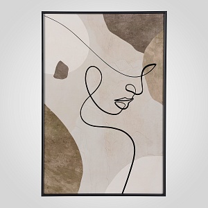 Картина для интерьера Breathe черная рамка