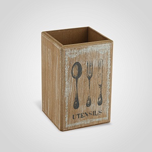 Деревянный Коричневый Короб для Приборов "Utensils"
